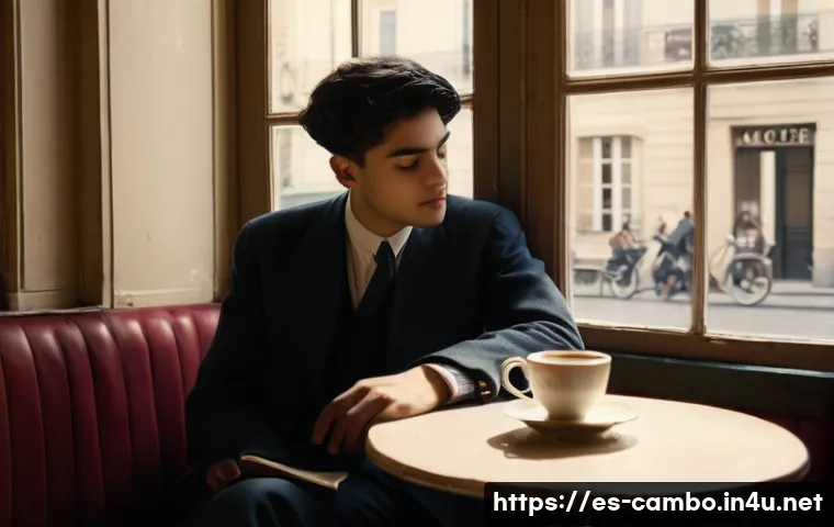 폴 포트 인물 분석 - **Prompt:** A young Saloth Sar, in his early twenties, is seated at a small, round table within a di...