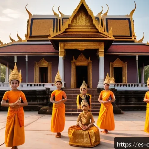 Home 30 캄보디아 내전 잔재 - A vibrant scene of traditional Cambodian apsara dancers performing in an ornate temple courtyard at ...